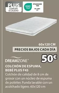 Oferta de Dreamzone - Colchon De Espuma, Bebe Plus F45 por 50€ en JYSK