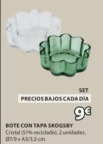 Oferta de Cristal - Bote Con Tapa Skogsby por 9€ en JYSK