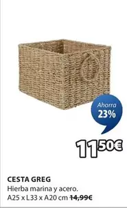 Oferta de Marina - Cesta Greg por 11,5€ en JYSK