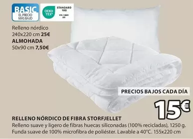 Oferta de TEX - Relleno Nordico De Fibra Storfjellet por 15€ en JYSK