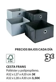 Oferta de Cesta Frans por 3€ en JYSK