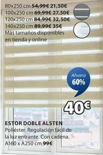 Oferta de Estor Doble Alsten por 40€ en JYSK