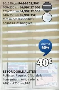 Oferta de Estor Doble Alsten por 40€ en JYSK