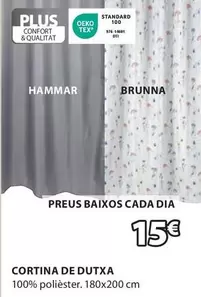 Oferta de Plus - Cortina De Dutxa por 15€ en JYSK