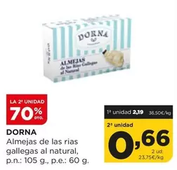 Oferta de Almejas De Las Rias Gallegas Al Natural por 2,19€ en Alimerka