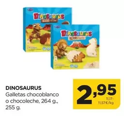 Oferta de Dinosaurios - Dinosaurus Galletas Chocoblanco O Chocoleche por 2,95€ en Alimerka