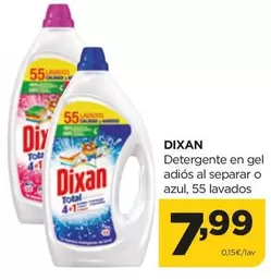 Oferta de Dixan - Detergente En Gel Adiós Al Separar O Azul por 7,99€ en Alimerka