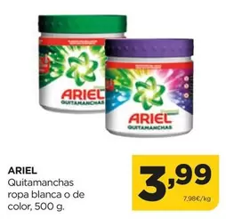 Oferta de Ariel - Quitamanchas Ropa Blanca O De Color por 3,99€ en Alimerka