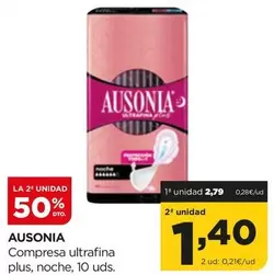 Oferta de Ausonia - Compresa Ultrafina Plus por 2,79€ en Alimerka