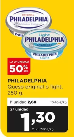 Oferta de Philadelphia - Queso Original O Light por 2,6€ en Alimerka