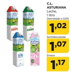 Oferta de La Asturiana - Leche por 1,17€ en Alimerka