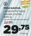 Oferta de Pescanova - Langostino Tigre Salvaje Cocido por 29,75€ en Alimerka