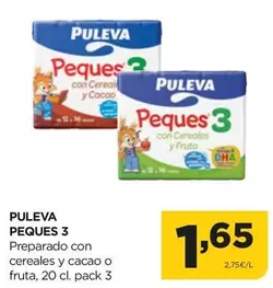 Oferta de Puleva - Peques 3 por 1,65€ en Alimerka