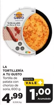 Oferta de Tortilla De Patata Con Chorizo De Soria por 4,99€ en Alimerka