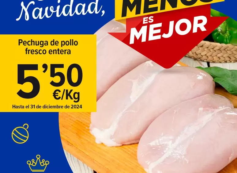 Oferta de Pechuga De Pollo Fresco Entera por 5,5€ en Cash Fresh