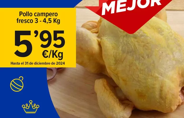 Oferta de Pollo Campero Fresco por 5,95€ en Cash Fresh