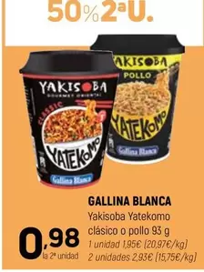 Oferta de Gallina Blanca - Yakisoba Yatekomo Clasico O Pollo por 1,95€ en Coviran