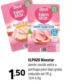 Oferta de Elpozo - Jamon Cocido Extra O Pechuga Pavo Bajo Grasa Reducido Sal por 1,5€ en Coviran