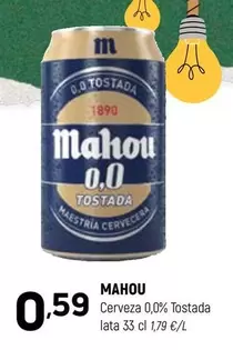 Oferta de Mahou - Cerveza 0,0% Tostada por 0,59€ en Coviran