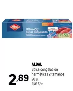 Oferta de Albal - Bolsa Congelación Herméticas 2 Tamanos por 2,89€ en Coviran