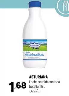 Oferta de La Asturiana - Leche Semidesnatada por 1,68€ en Coviran