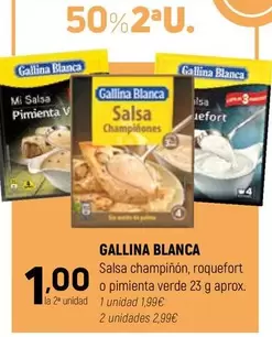 Oferta de Gallina Blanca - Salsa Champinon, Roquefort O Pimienta Verde por 1,99€ en Coviran