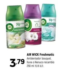 Oferta de Air Wick - Ambientador Bouquet, Iluna O Nenuco Recambio por 3,79€ en Coviran