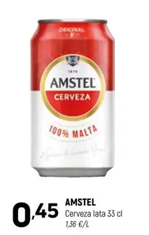 Oferta de Amstel - Cerveza Lata por 0,45€ en Coviran