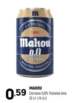 Oferta de Mahou - Cerveza 0,0% Tostada Lata por 0,59€ en Coviran