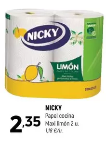 Oferta de Nicky - Papel Cocina Maxi Limon por 2,35€ en Coviran