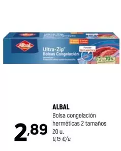 Oferta de Albal - Bolsa Congelación Herméticas 2 Tamanos por 2,89€ en Coviran