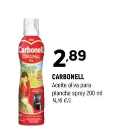 Oferta de Carbonell - Aceite Oliva Para Plancha Spray por 2,89€ en Coviran