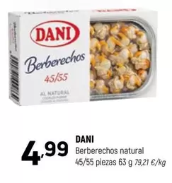 Oferta de Dani - Berberechos Natural por 4,99€ en Coviran