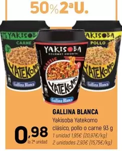 Oferta de Gallina Blanca - Yakisoba Yatekomo Clasico, Pollo O Carne por 1,95€ en Coviran