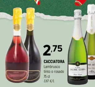 Oferta de Cacciatora - Lambrusco Tinto O Rosado por 2,75€ en Coviran