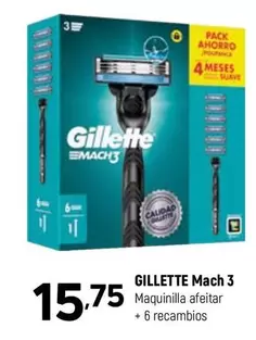 Oferta de Gillette - Mach 3 Maquinilla Afeitar por 15,75€ en Coviran