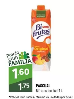 Oferta de Pascual - Bifrutas Tropical por 1,75€ en Coviran