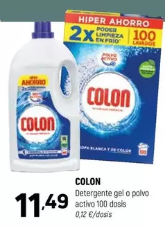 Oferta de Colon - Detergente Gel O Polvo Activo 100 Dosis por 11,49€ en Coviran