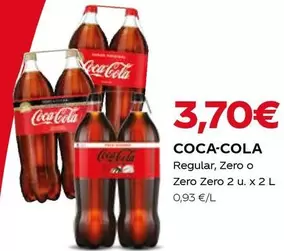 Oferta de Coca-Cola - Regular, Zero O Zero Zero por 3,7€ en Coviran