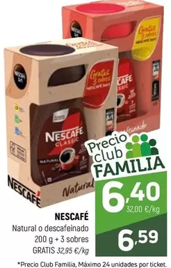 Oferta de Nescafé - Natural O Descafeinado por 6,59€ en Coviran