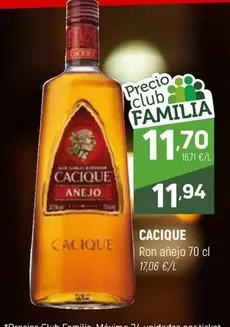 Oferta de Cacique - Ron Anejo por 11,94€ en Coviran