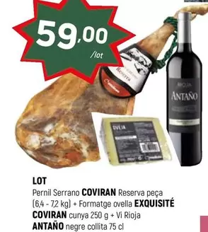 Oferta de Serrano - Pernil  Reserva Peca + Formatge Ovella Exquisité Cuna por 59€ en Coviran