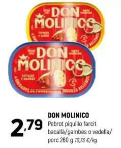 Oferta de Don Molinico - Pebrot Piquillo Farcit Bacalla por 2,79€ en Coviran