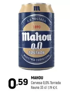 Oferta de Mahou - Cervesa 0,0% Torrada por 0,59€ en Coviran