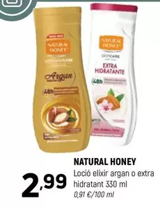 Oferta de Natural Honey - Locio Elixir Argan O Extra Hidratante por 2,99€ en Coviran