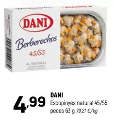 Oferta de Dani - Escopinyes Natural 45/55 Peces por 4,99€ en Coviran