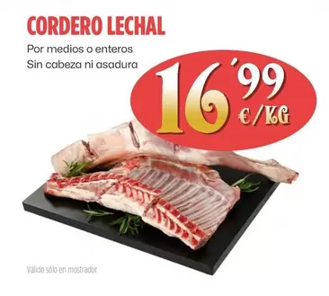 Oferta de Cordero Lechal por 16,99€ en Ahorramas