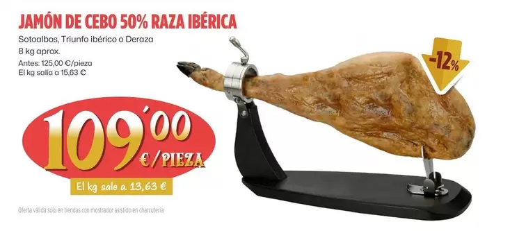 Oferta de Jamon De Cebo 50% Raza Iberica por 109€ en Ahorramas