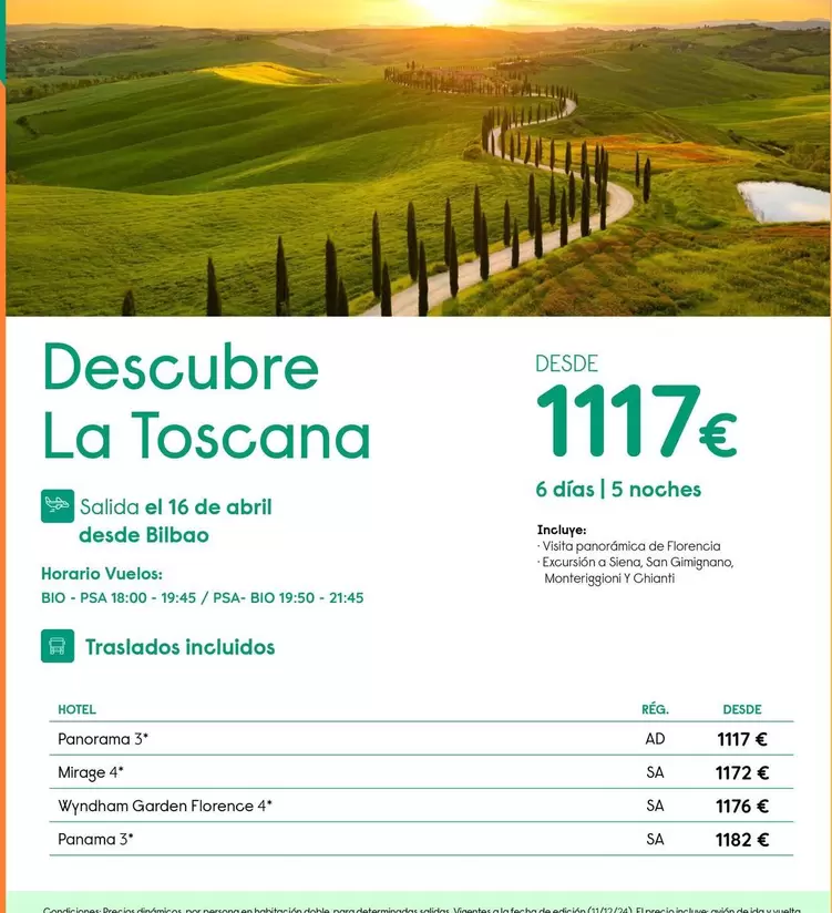 Oferta de La Toscana - Descubre por 1117€ en Travelplan