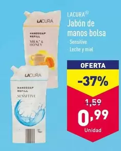 Oferta de Lacura - Jabon De Manos Bolsa por 0,99€ en ALDI